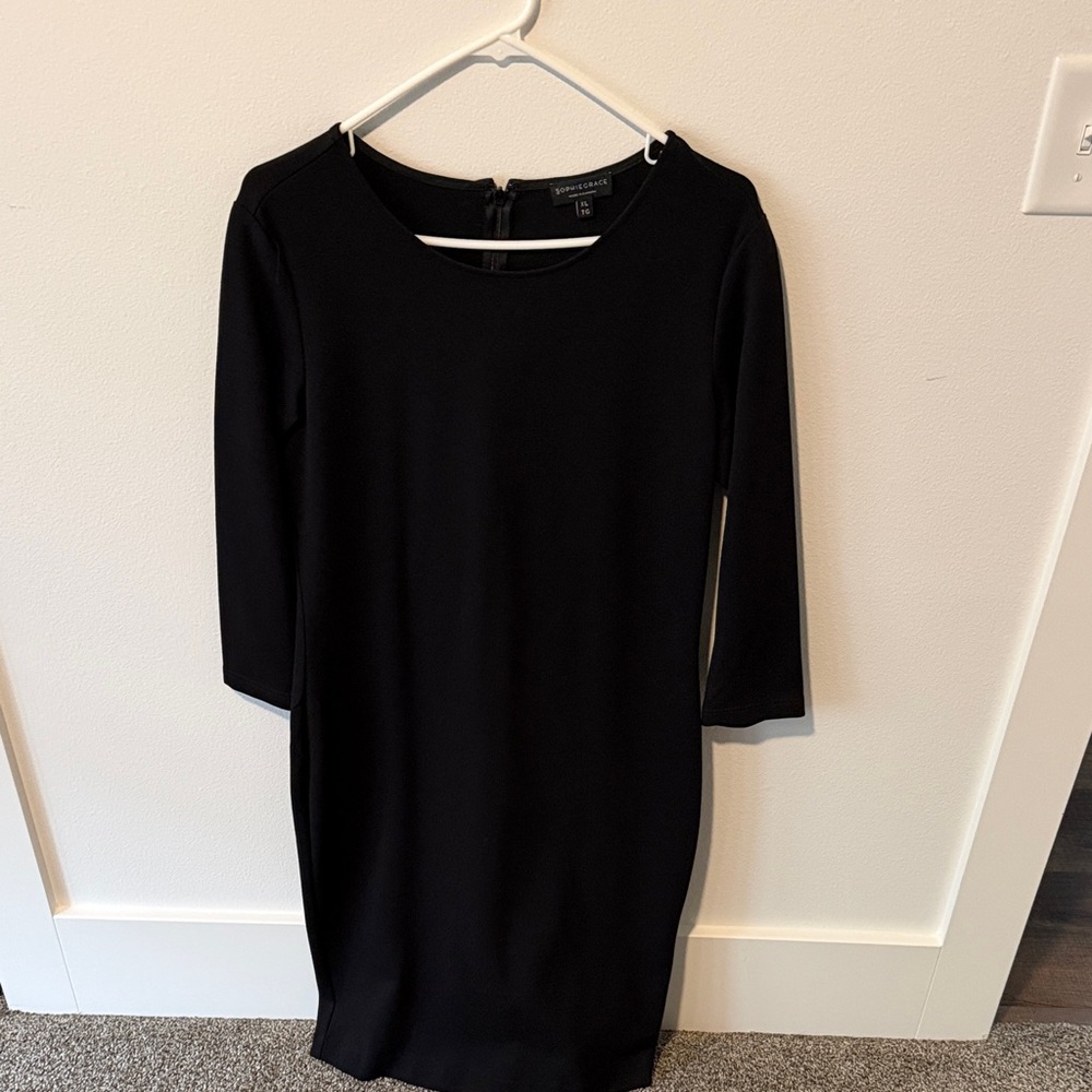 Sophie Grace Women's Black Sheath Dress with 3/4 Sleeves Size XL NWOT